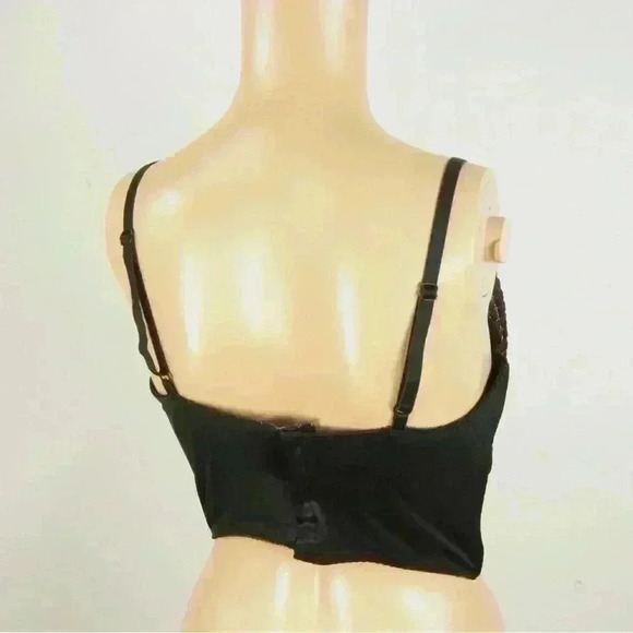 Vintage 80s Bustier Corset Burgundy Quilted Metallic Gold Tank Top - Picture 5 of 5